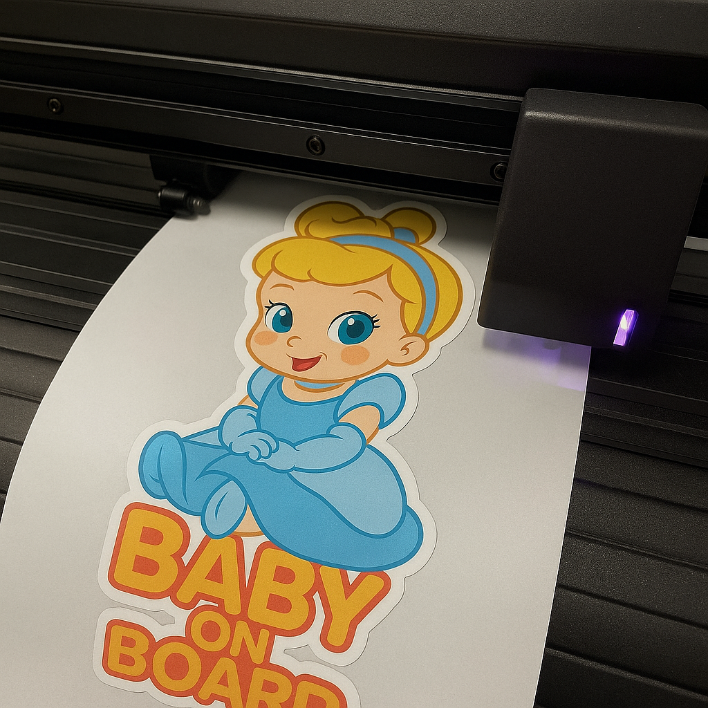 Cute Cinderella Princess Baby on Board Car Sticker – High Quality Waterproof Vinyl Decal for Cinderella Fans