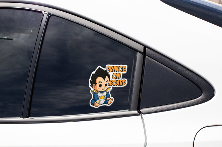 Anime Prince Baby On Board  Car Sticker – Cute Infant Vegeta-Inspired Decal for Dragon Ball Z Fans