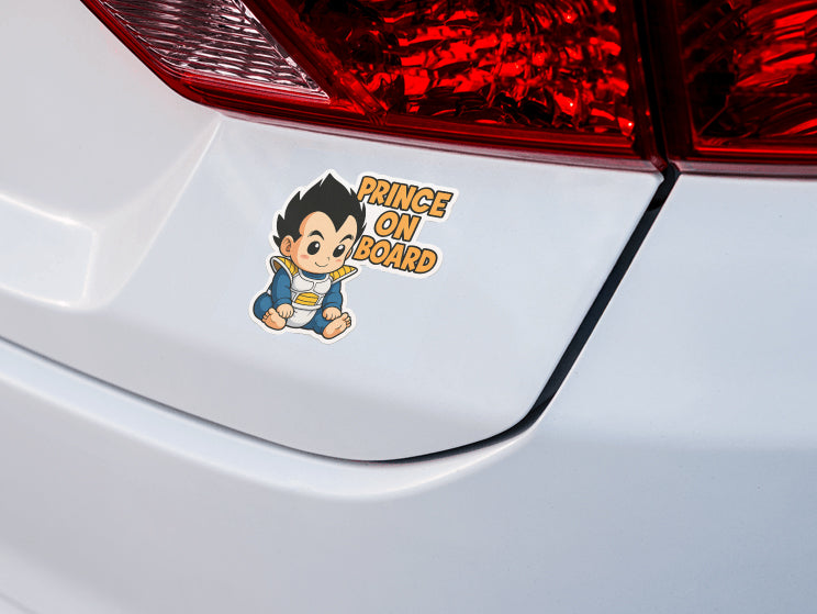 Anime Prince Baby On Board  Car Sticker – Cute Infant Vegeta-Inspired Decal for Dragon Ball Z Fans