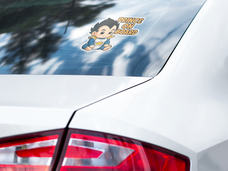 Anime Prince Baby On Board  Car Sticker – Cute Infant Vegeta-Inspired Decal for Dragon Ball Z Fans