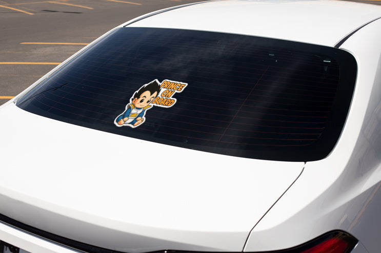Anime Prince Baby On Board  Car Sticker – Cute Infant Vegeta-Inspired Decal for Dragon Ball Z Fans