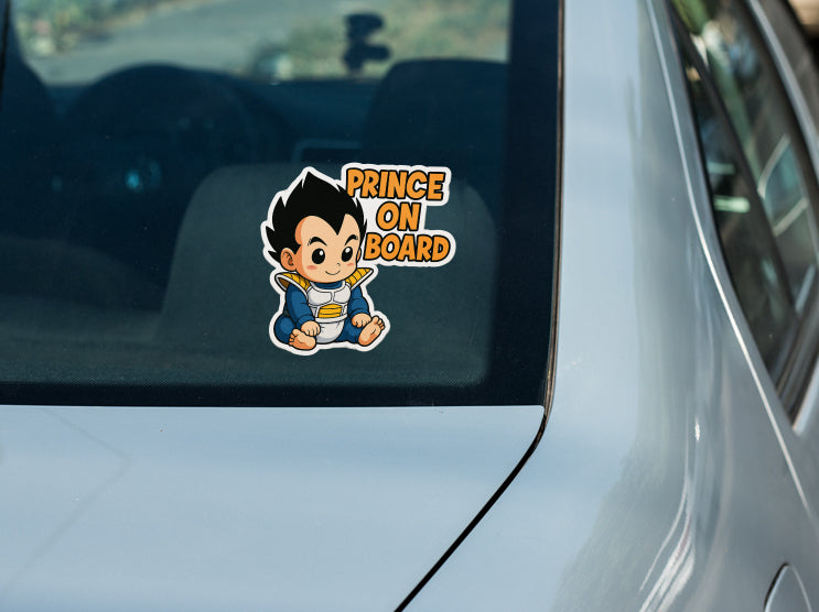 Anime Prince Baby On Board  Car Sticker – Cute Infant Vegeta-Inspired Decal for Dragon Ball Z Fans