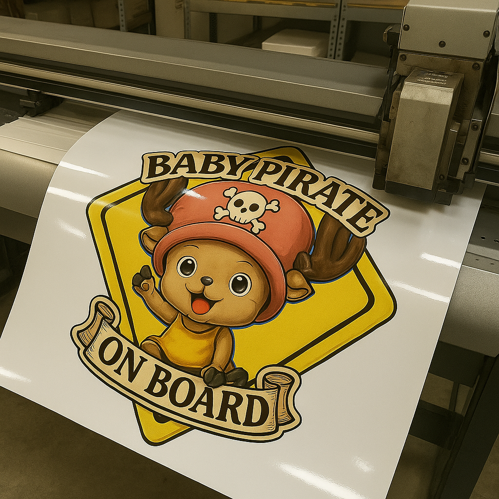 Baby Pirate On Board Car Sticker – Cute Tony Chopper One Piece Infant High Quality Baby On Board Decal