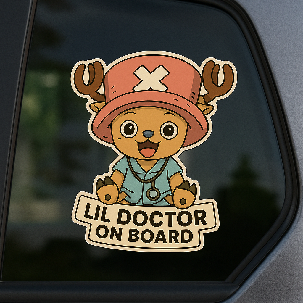 Lil Doctor On Board – Cute Baby Chopper Baby On Board Car Sticker | One Piece Inspired