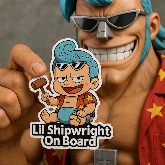 Lil Shipwright On Board – Cute Baby Franky Baby On Board Car Sticker | One Piece Inspired