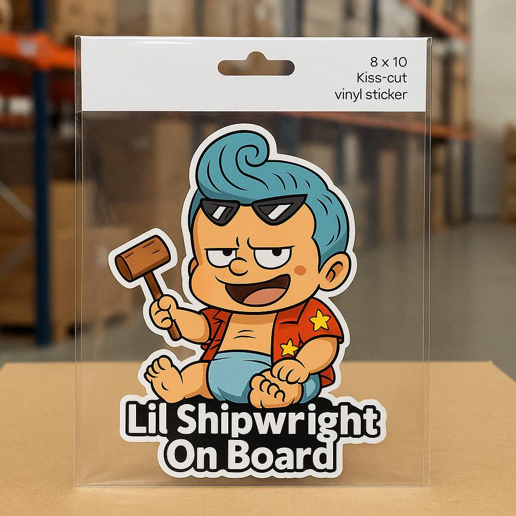 Lil Shipwright On Board – Cute Baby Franky Baby On Board Car Sticker | One Piece Inspired