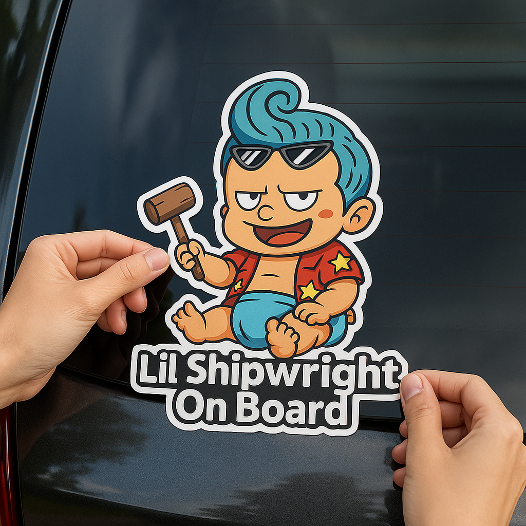 Lil Shipwright On Board – Cute Baby Franky Baby On Board Car Sticker | One Piece Inspired