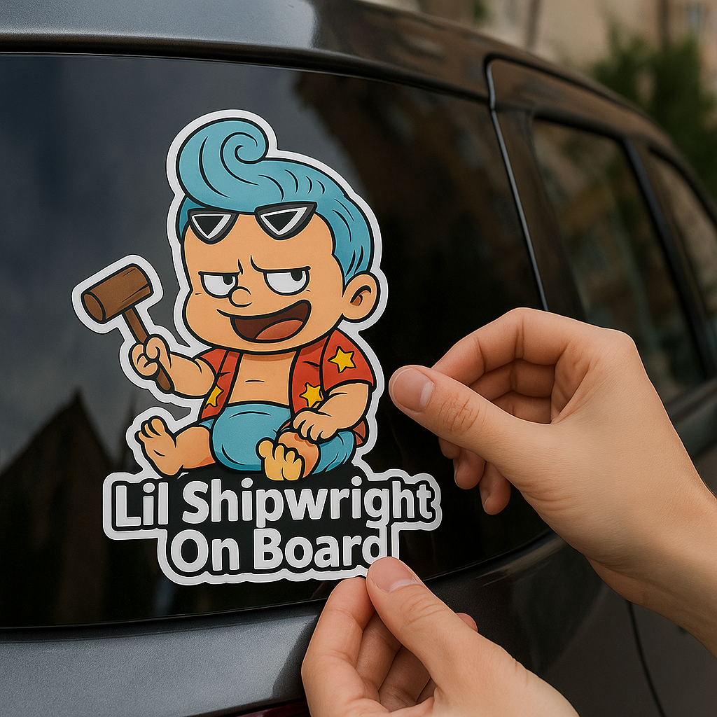 Lil Shipwright On Board – Cute Baby Franky Baby On Board Car Sticker | One Piece Inspired