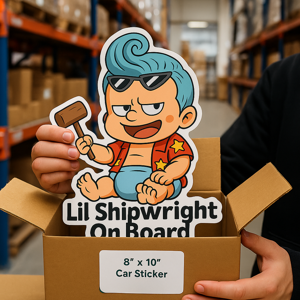 Lil Shipwright On Board – Cute Baby Franky Baby On Board Car Sticker | One Piece Inspired