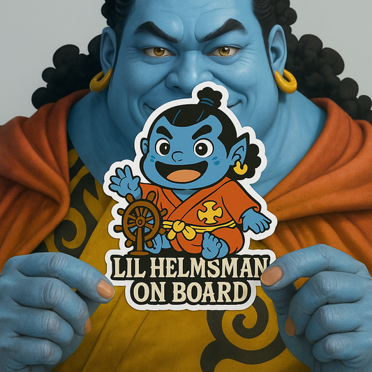 Lil Helmsman On Board – Cute Baby Jinbe Baby On Board Car Sticker | One Piece Inspired