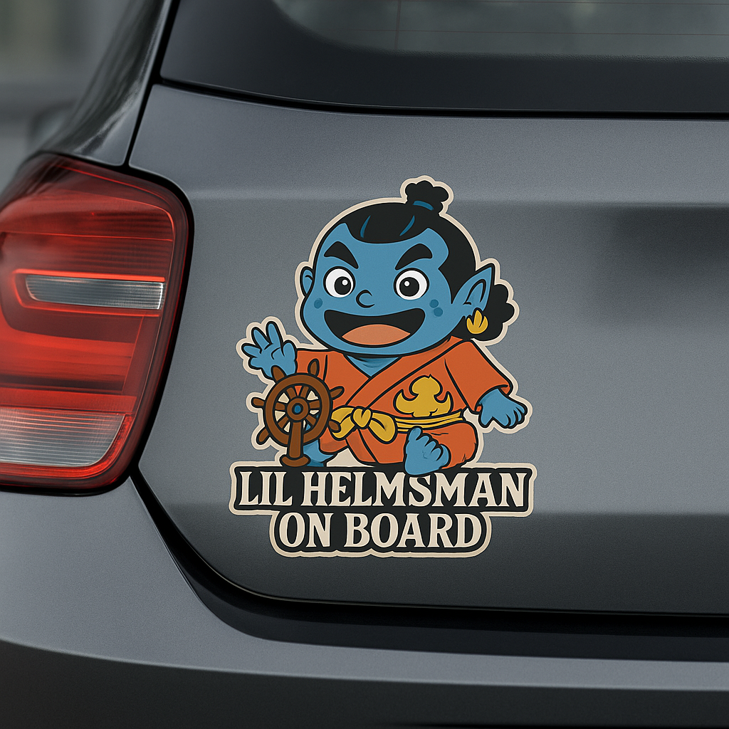 Lil Helmsman On Board – Cute Baby Jinbe Baby On Board Car Sticker | One Piece Inspired