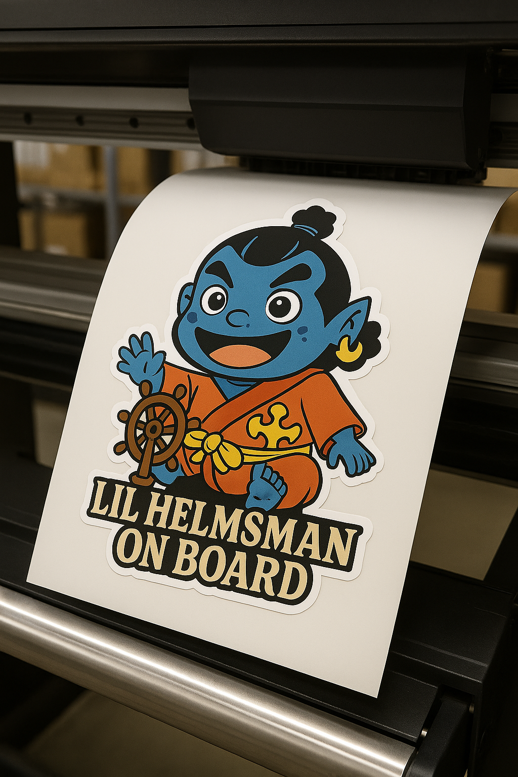 Lil Helmsman On Board – Cute Baby Jinbe Baby On Board Car Sticker | One Piece Inspired