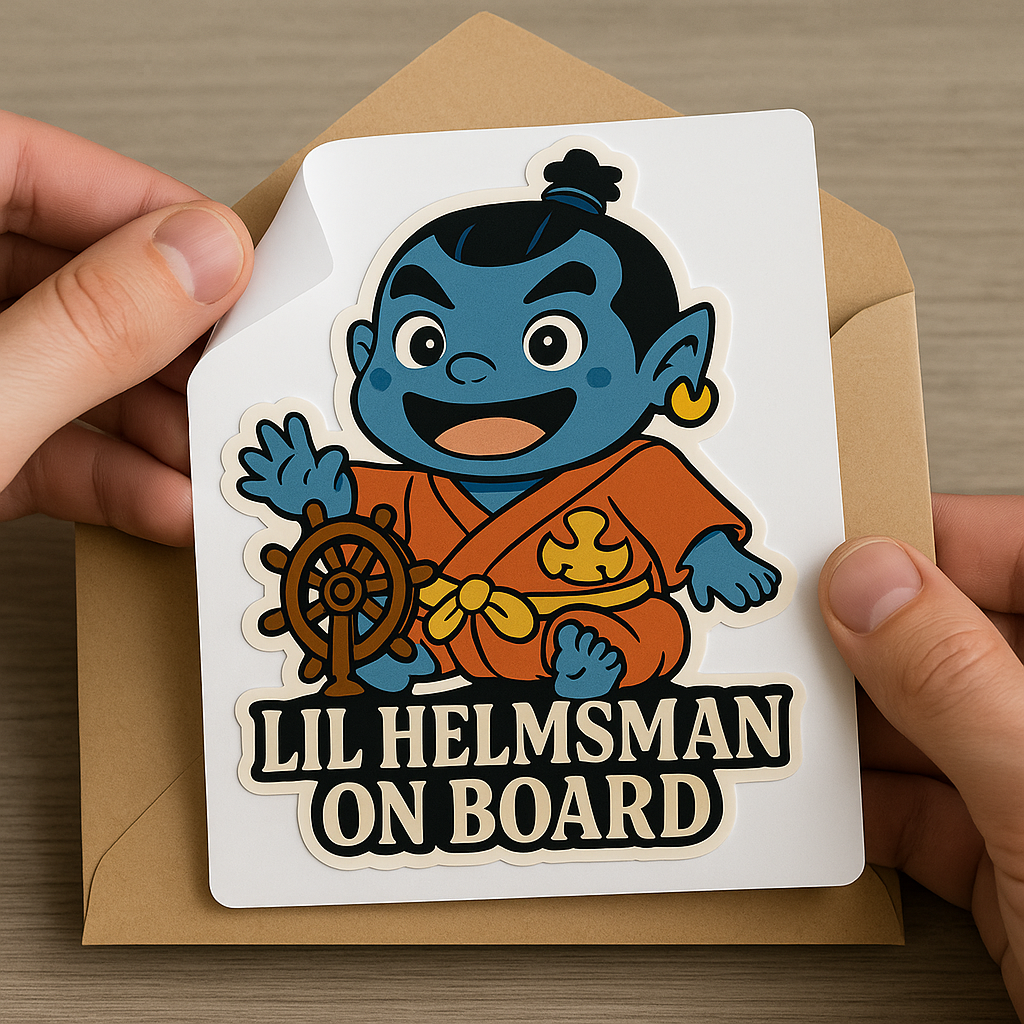 Lil Helmsman On Board – Cute Baby Jinbe Baby On Board Car Sticker | One Piece Inspired