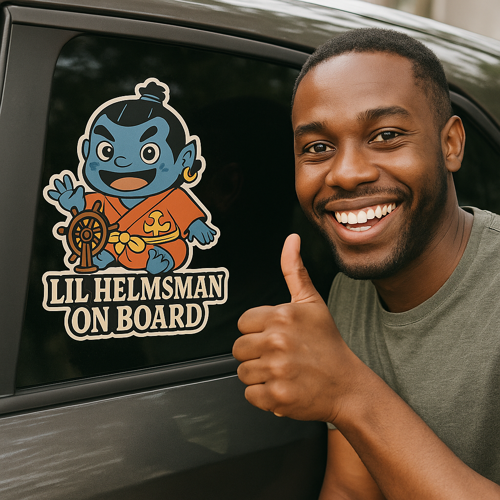 Lil Helmsman On Board – Cute Baby Jinbe Baby On Board Car Sticker | One Piece Inspired