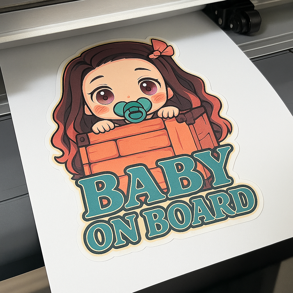 Cute Baby Nezuko "Baby On Board" Car Sticker – Demon Slayer Anime-Inspired,  High Quality Waterproof Vinyl