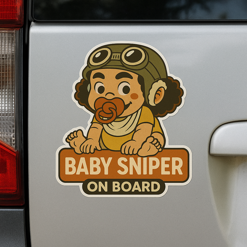 Baby Sniper On Board – Cute Usopp Baby On Board Car Sticker | One Piece Anime Inspired Vinyl Decal