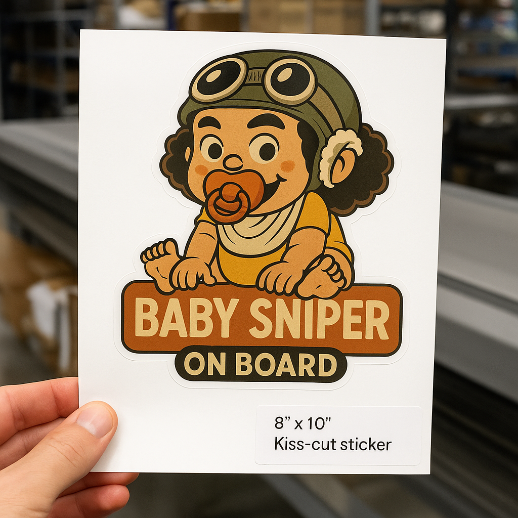 Baby Sniper On Board – Cute Usopp Baby On Board Car Sticker | One Piece Anime Inspired Vinyl Decal