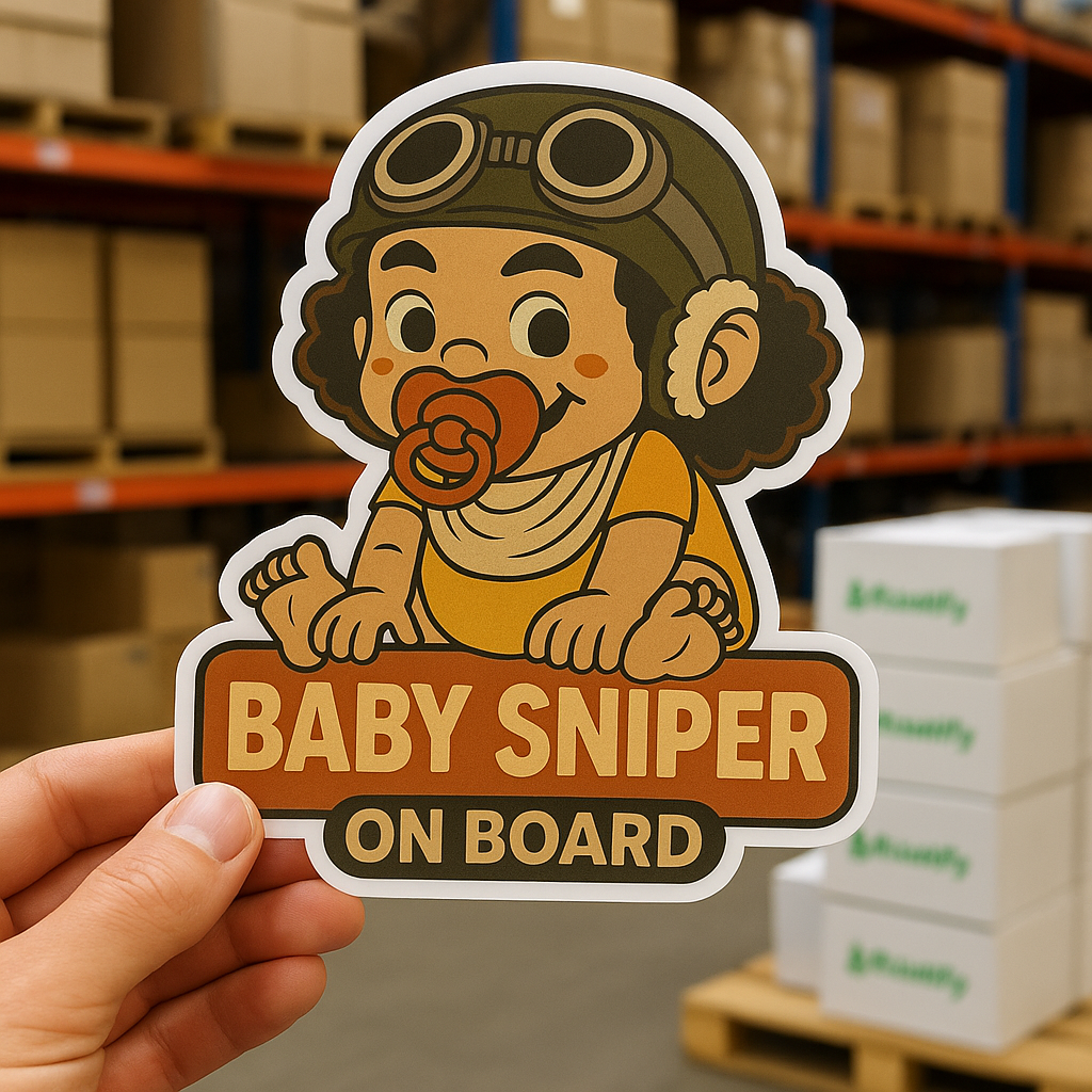 Baby Sniper On Board – Cute Usopp Baby On Board Car Sticker | One Piece Anime Inspired Vinyl Decal