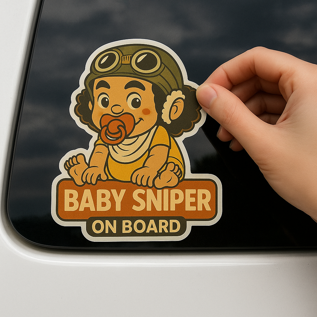 Baby Sniper On Board – Cute Usopp Baby On Board Car Sticker | One Piece Anime Inspired Vinyl Decal