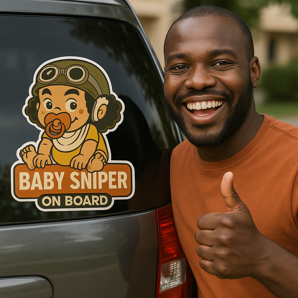 Baby Sniper On Board – Cute Usopp Baby On Board Car Sticker | One Piece Anime Inspired Vinyl Decal