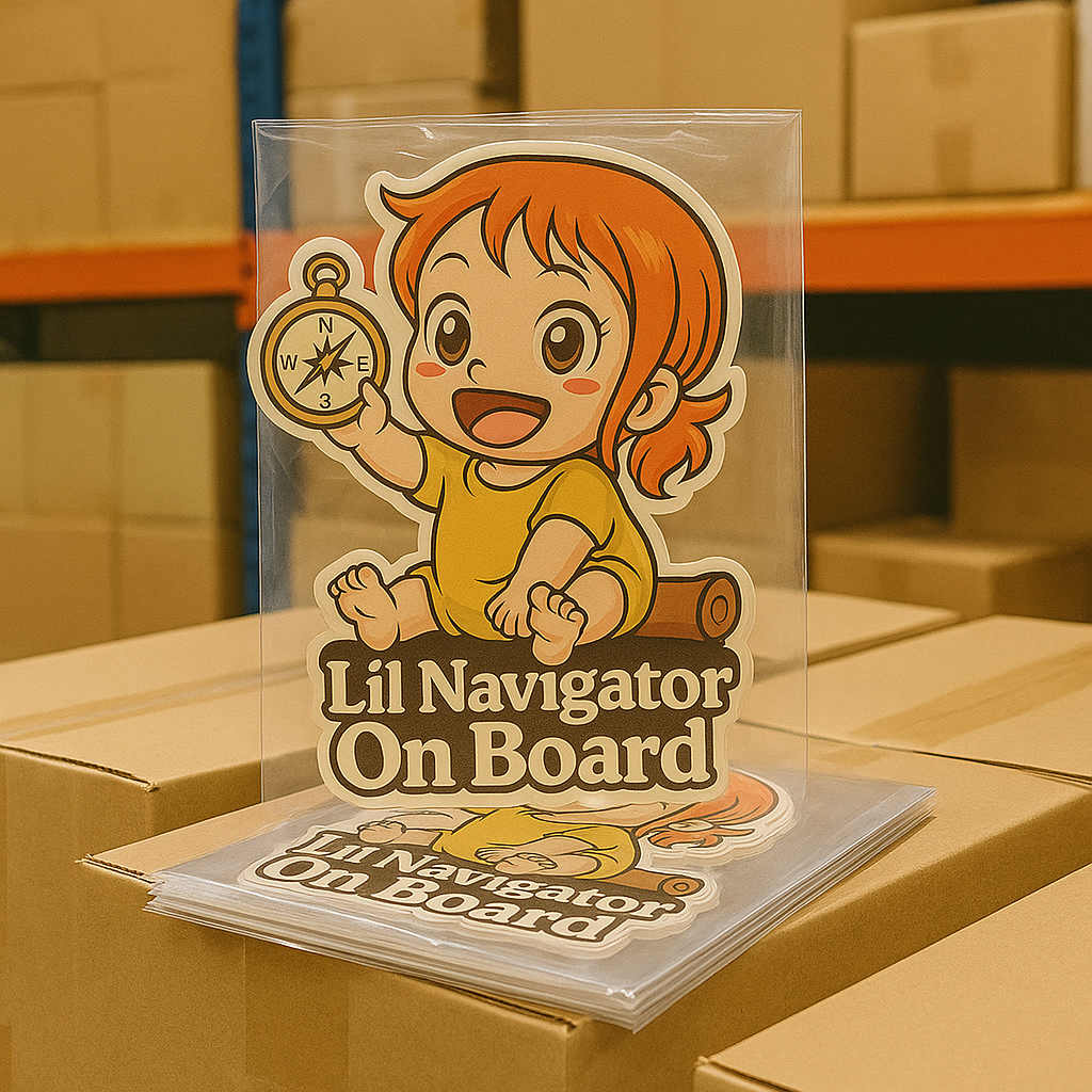 Lil Navigator On Board – Cute Nami Baby On Board Car Sticker | One Piece Anime Inspired Vinyl Decal