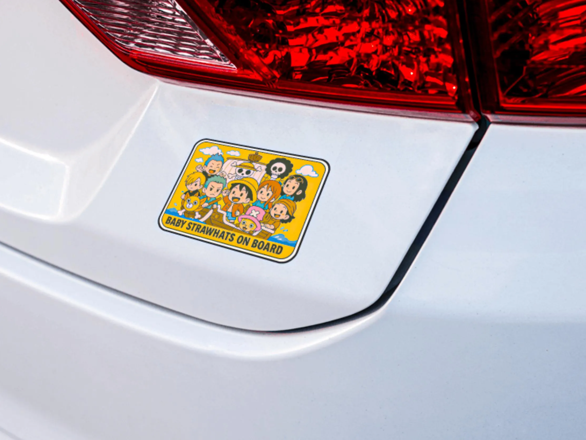 Baby On Board – Cute Strawhats Car Sticker | One Piece Anime Inspired Vinyl Decal