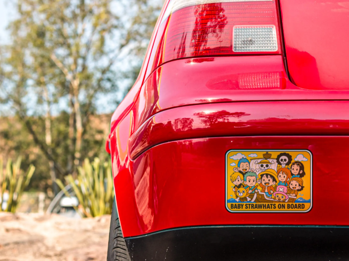 Baby On Board – Cute Strawhats Car Sticker | One Piece Anime Inspired Vinyl Decal