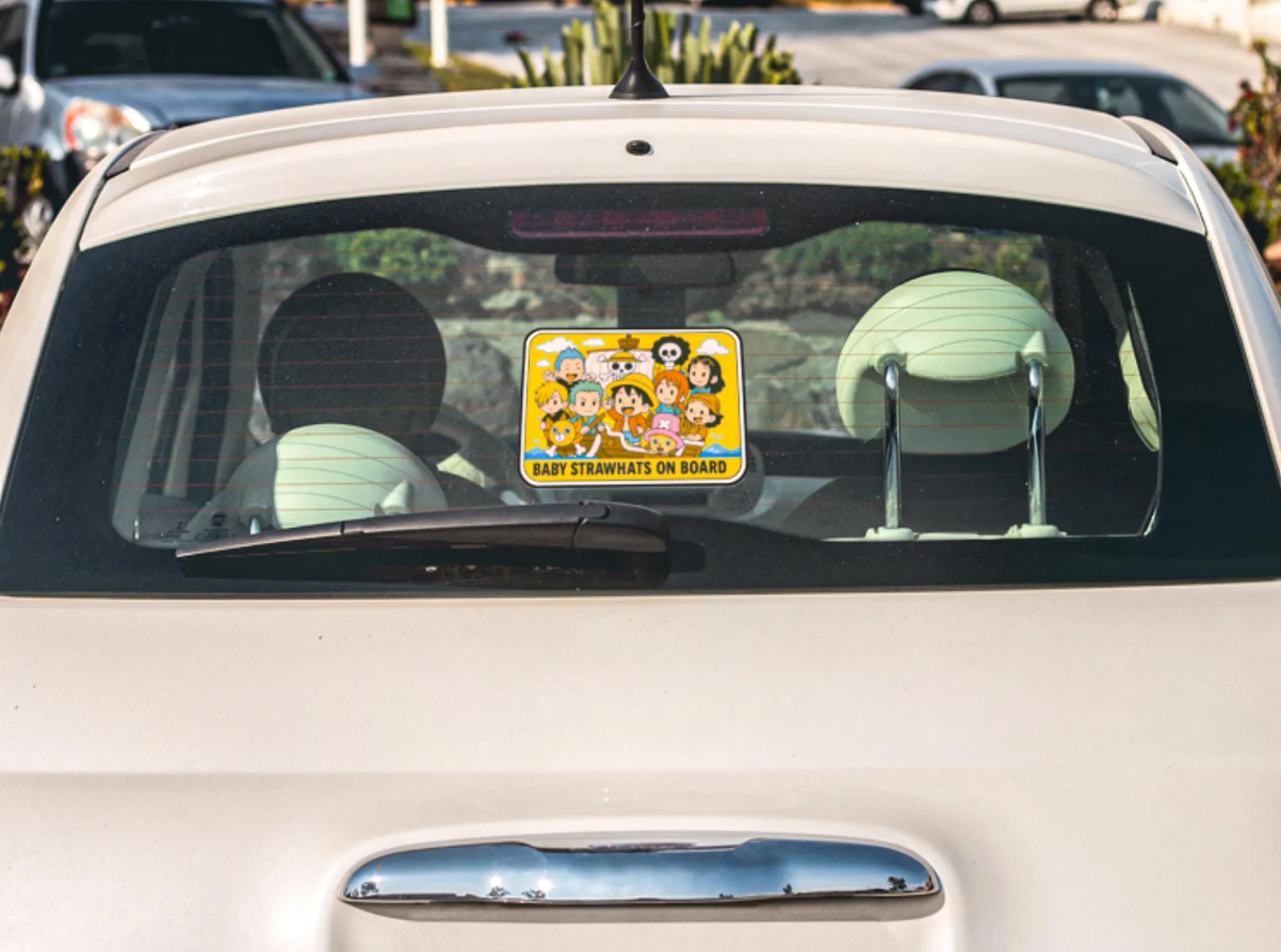 Baby On Board – Cute Strawhats Car Sticker | One Piece Anime Inspired Vinyl Decal