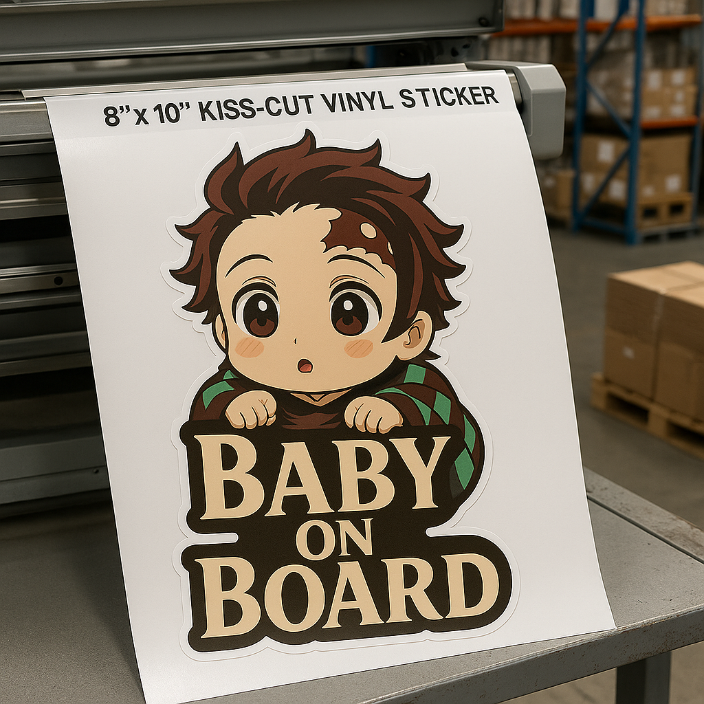 Cute Baby Tanjiro "Baby On Board" Car Sticker – Demon Slayer Anime-Inspired,  High Quality Waterproof Vinyl