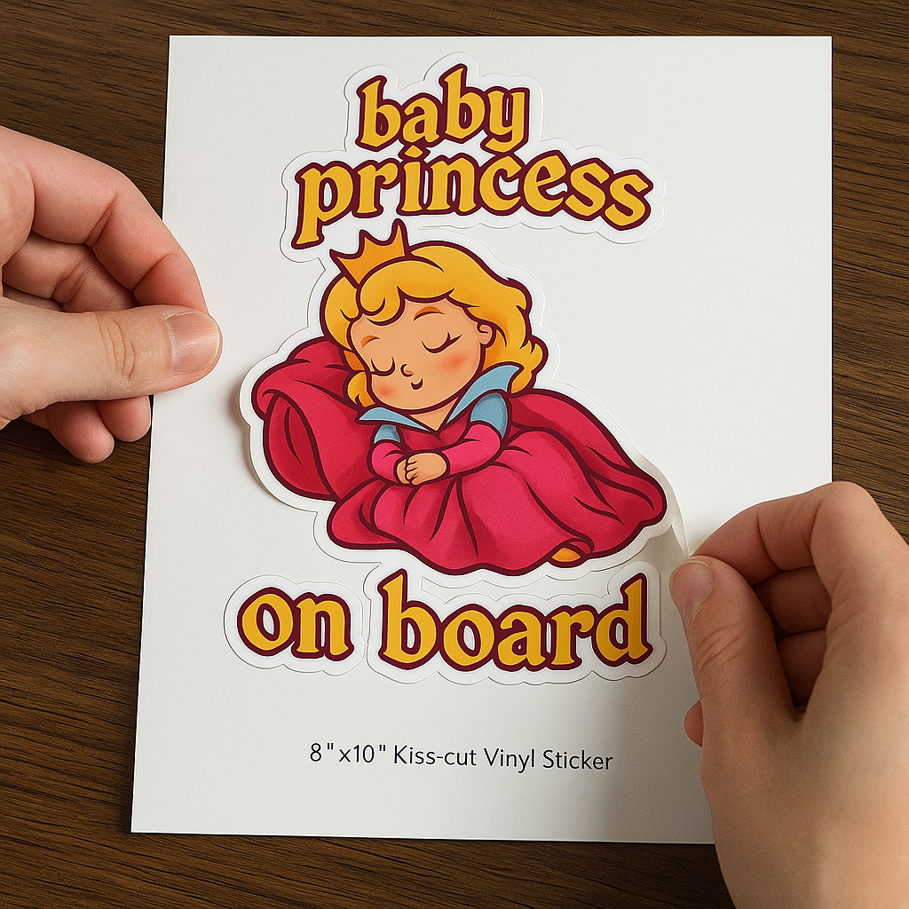 Cute Princess Aurora Baby on Board Car Sticker – High Quality Waterproof Vinyl Decal for Sleeping Beauty Fans