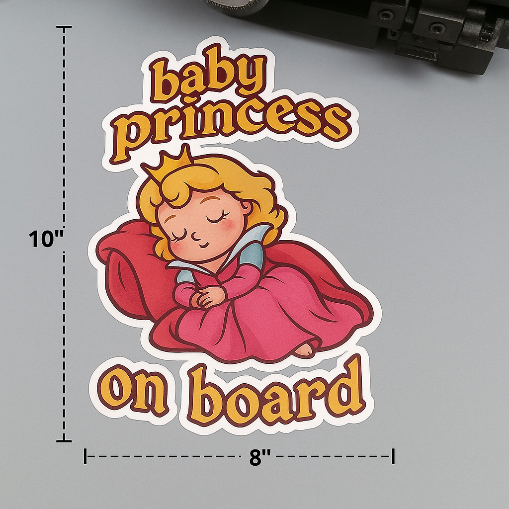 Cute Princess Aurora Baby on Board Car Sticker – High Quality Waterproof Vinyl Decal for Sleeping Beauty Fans