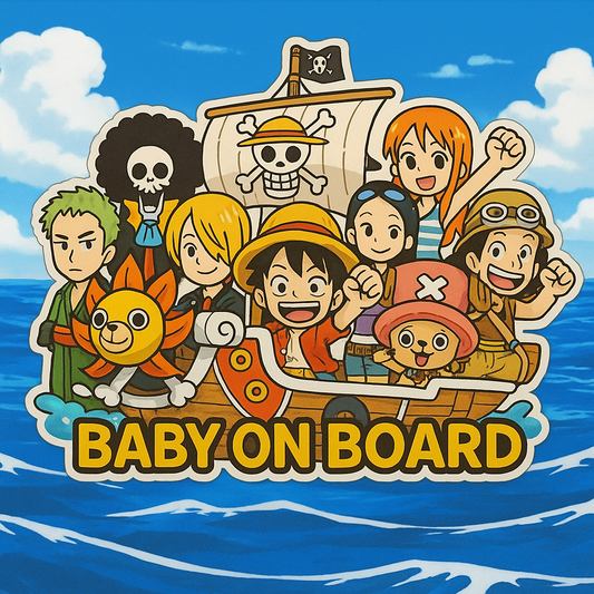 Baby On Board – Straw Hats One Piece Car Sticker | Cute Vinyl Decal on Thousand Sunny