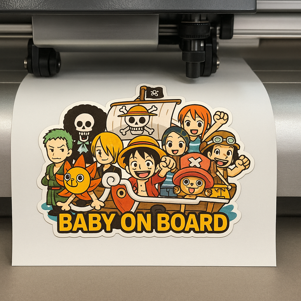 Baby On Board β Straw Hats One Piece Car Sticker | Cute Vinyl Decal on Thousand Sunny