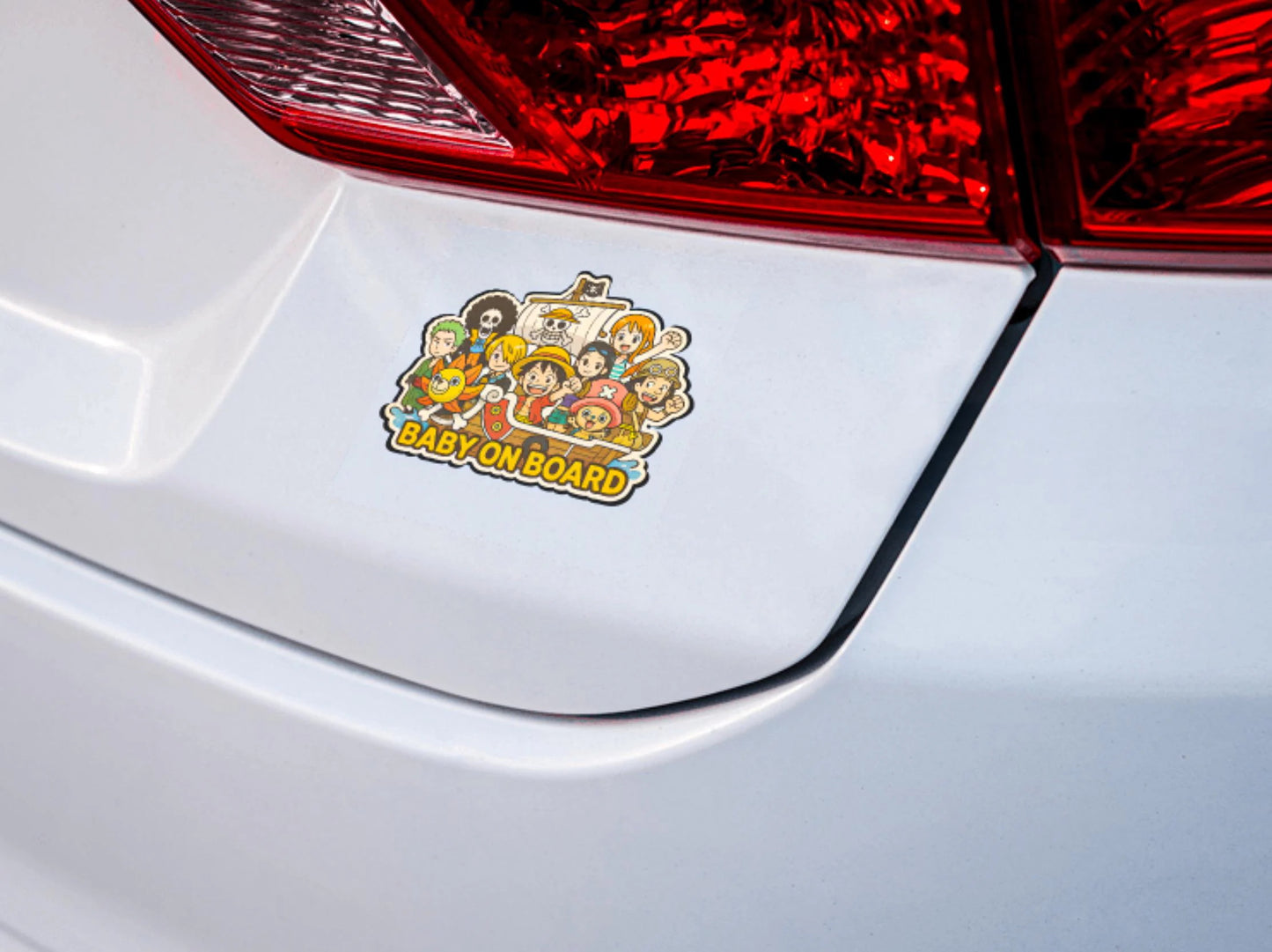Baby On Board β Straw Hats One Piece Car Sticker | Cute Vinyl Decal on Thousand Sunny