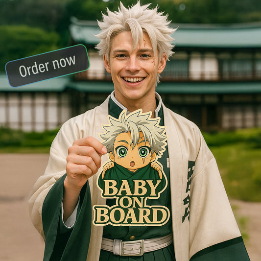 Cute Baby Sanemi Shinazugawa "Baby On Board" Car Sticker – Demon Slayer Anime-Inspired,  High Quality Waterproof Vinyl
