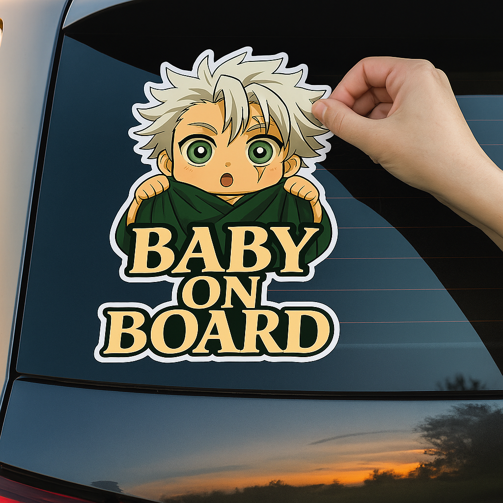 Cute Baby Sanemi Shinazugawa "Baby On Board" Car Sticker – Demon Slayer Anime-Inspired,  High Quality Waterproof Vinyl