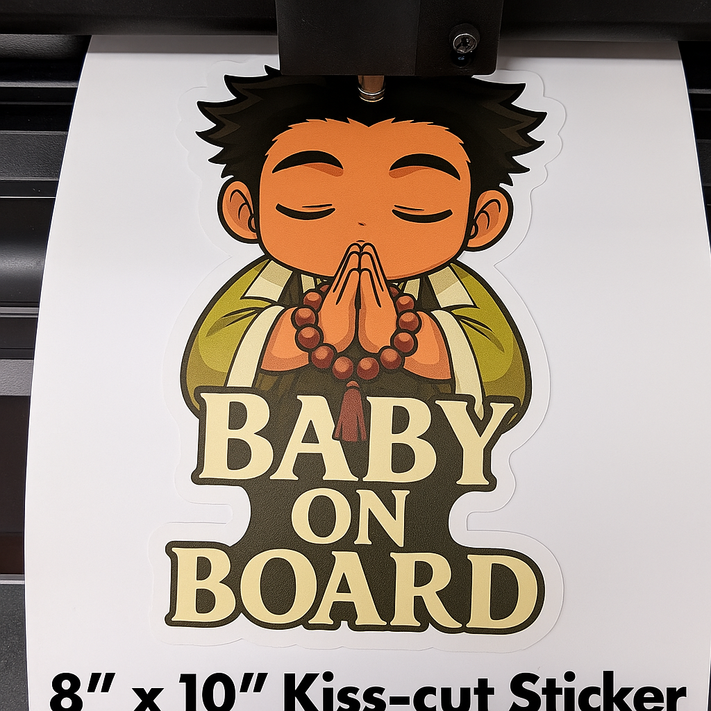 Cute Baby Gyomei Himejima "Baby On Board" Car Sticker – Demon Slayer Anime-Inspired,  High Quality Waterproof Vinyl