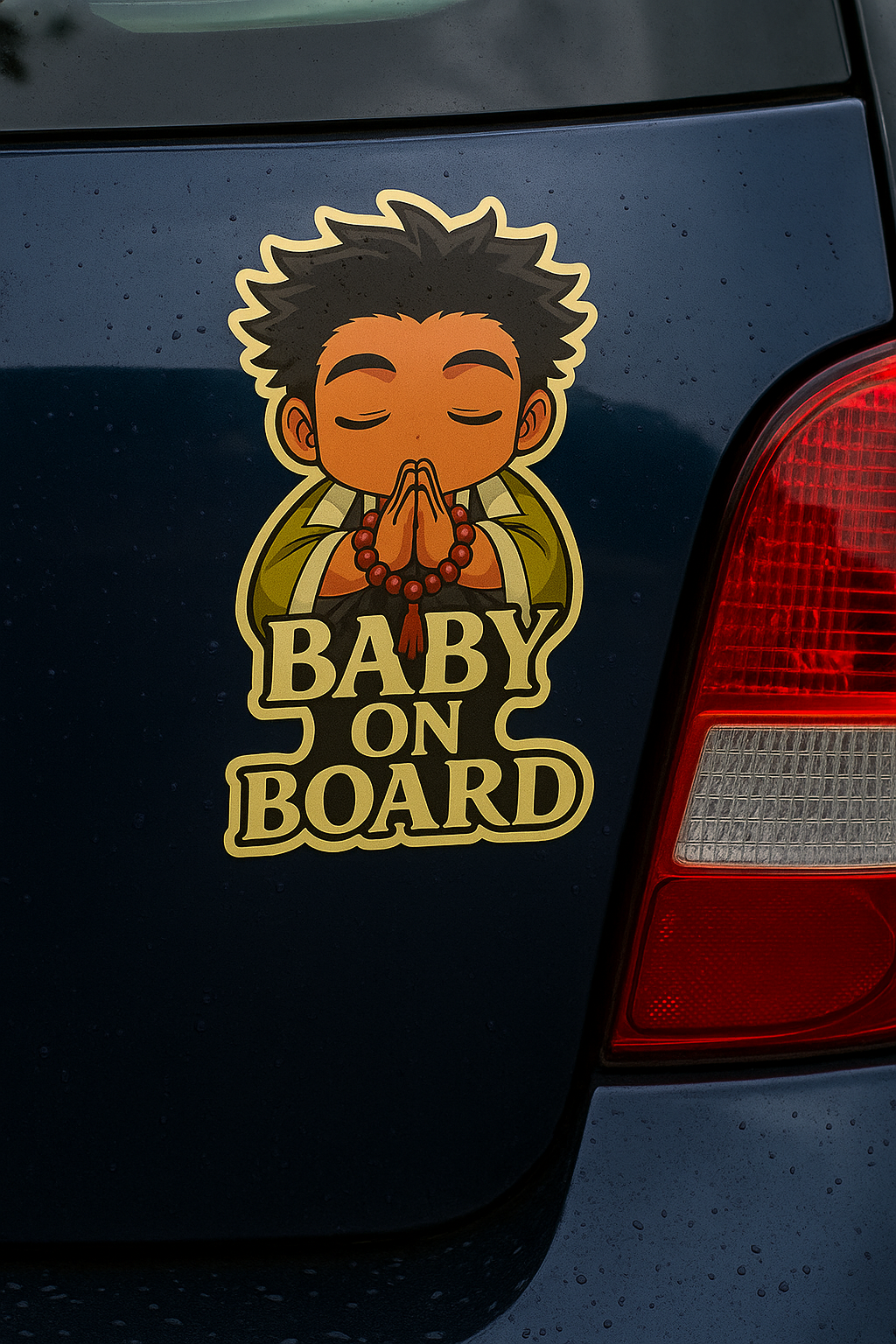 Cute Baby Gyomei Himejima "Baby On Board" Car Sticker – Demon Slayer Anime-Inspired,  High Quality Waterproof Vinyl