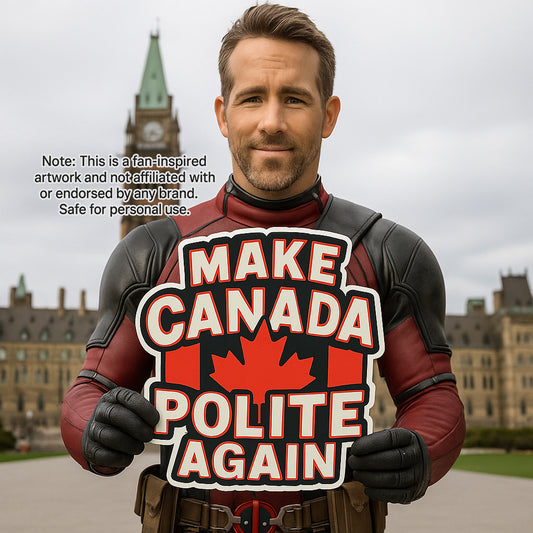 Make Canada Polite Again – Funny Canadian Sticker For Cars and Many More! | High Quality Bold Red Vinyl Decal