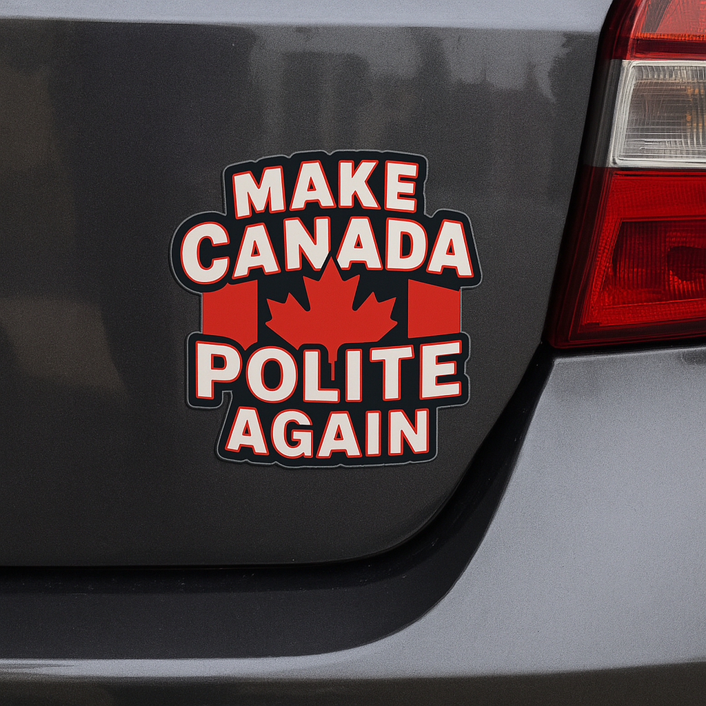 Make Canada Polite Again – Funny Canadian Sticker For Cars and Many More! | High Quality Bold Red Vinyl Decal