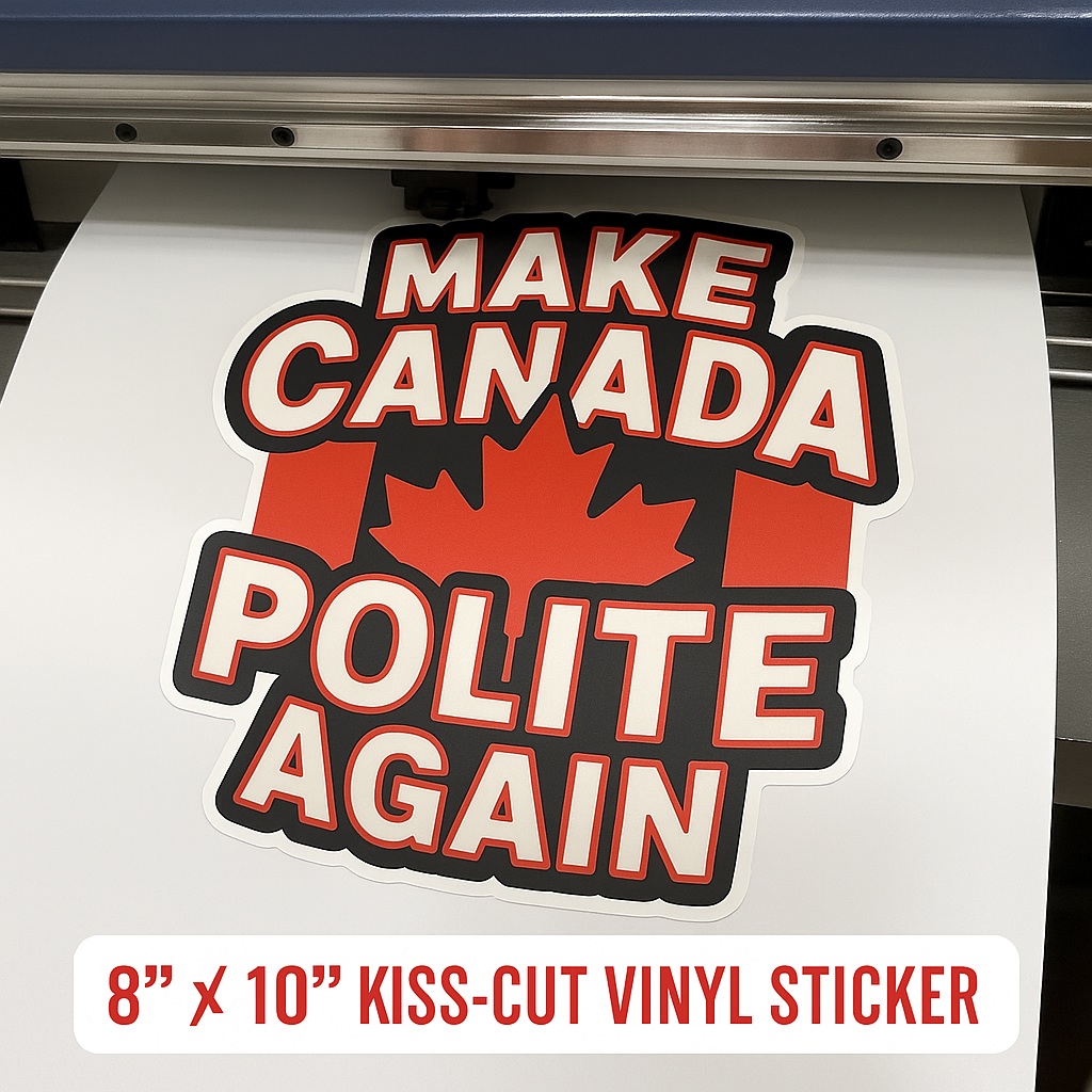 Make Canada Polite Again – Funny Canadian Sticker For Cars and Many More! | High Quality Bold Red Vinyl Decal