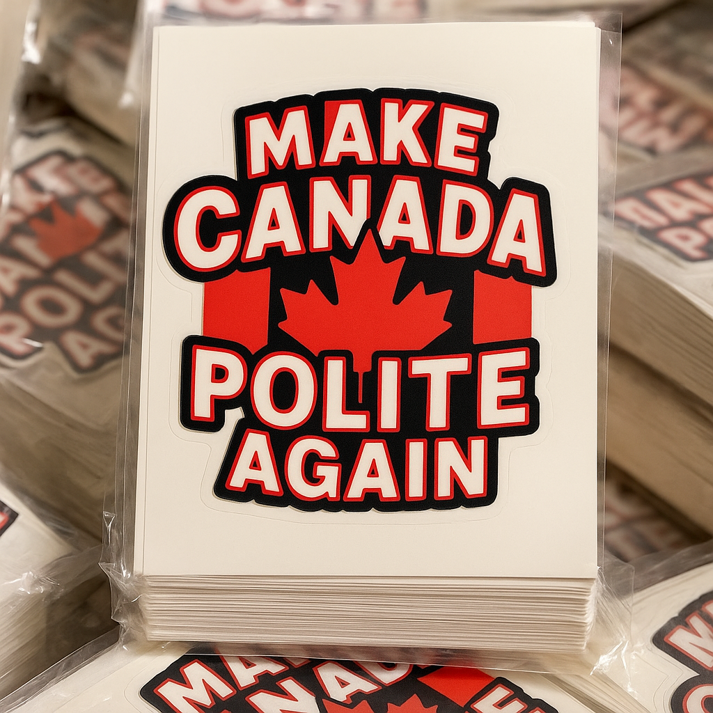 Make Canada Polite Again – Funny Canadian Sticker For Cars and Many More! | High Quality Bold Red Vinyl Decal