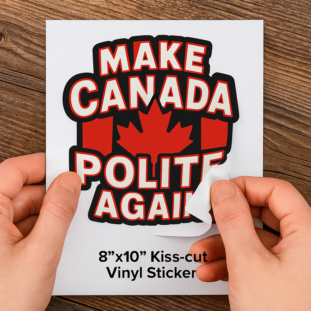 Make Canada Polite Again – Funny Canadian Sticker For Cars and Many More! | High Quality Bold Red Vinyl Decal