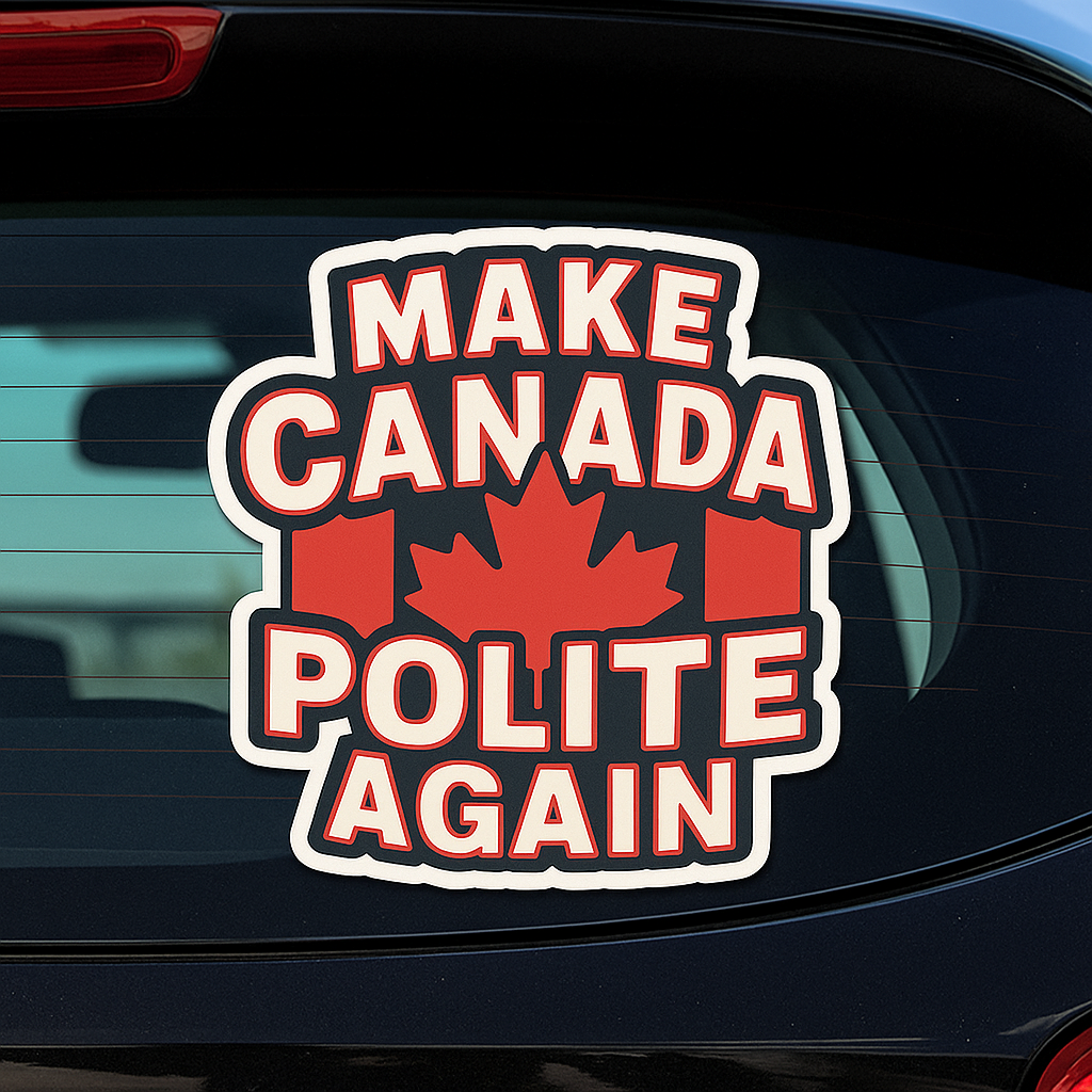 Make Canada Polite Again – Funny Canadian Sticker For Cars and Many More! | High Quality Bold Red Vinyl Decal