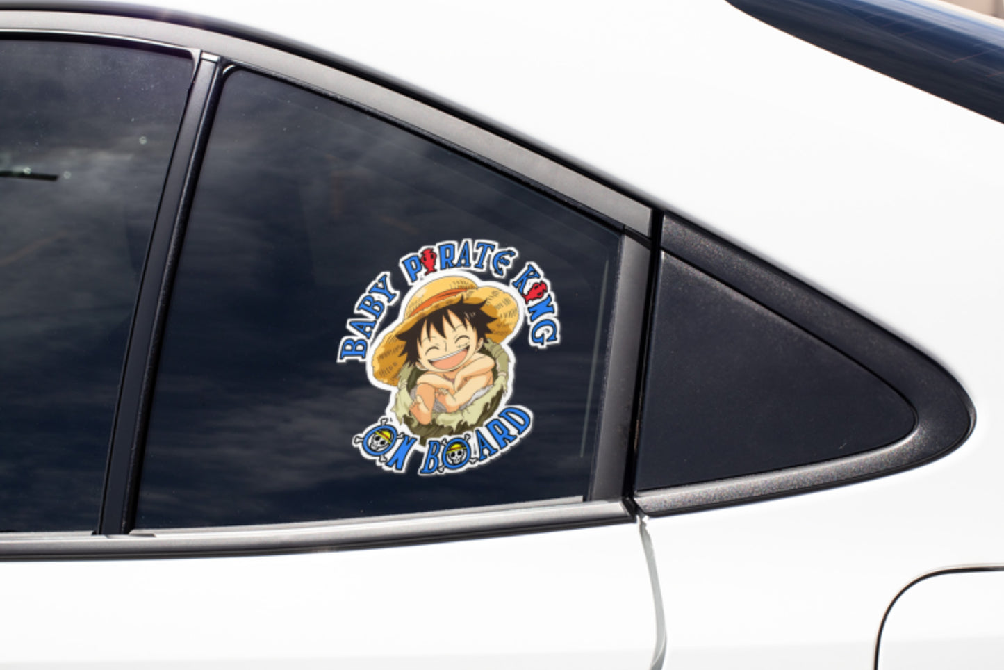 Lil Pirate King On Board – Cute Baby Boy Luffy | Baby On Board Car Sticker | One Piece Inspired Vinyl Decal