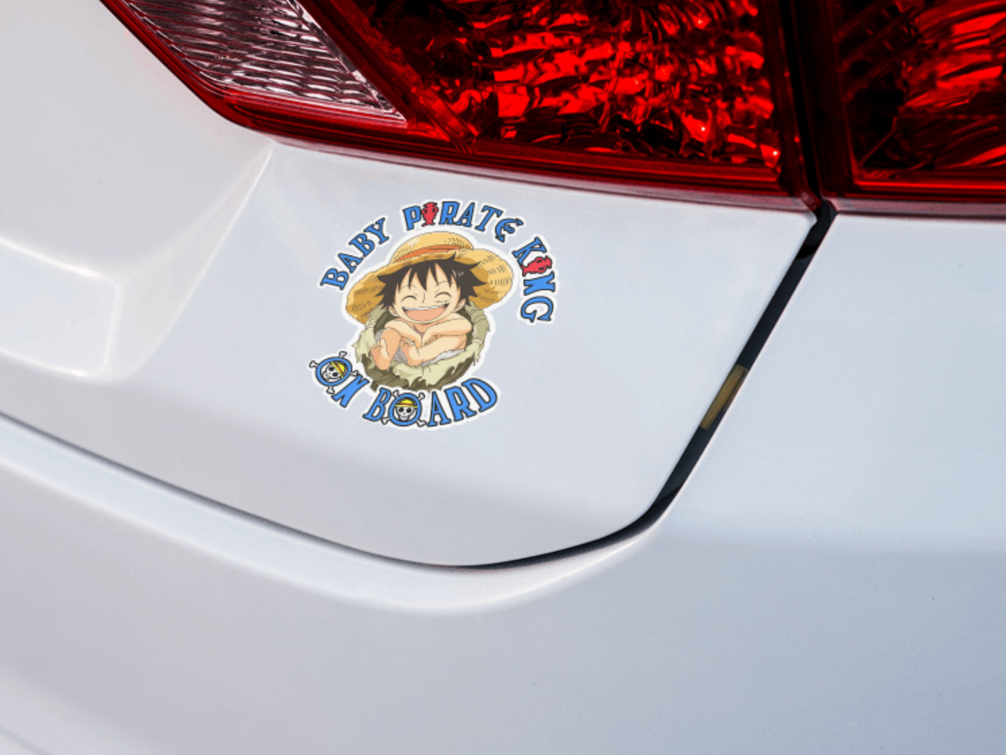 Lil Pirate King On Board – Cute Baby Boy Luffy | Baby On Board Car Sticker | One Piece Inspired Vinyl Decal