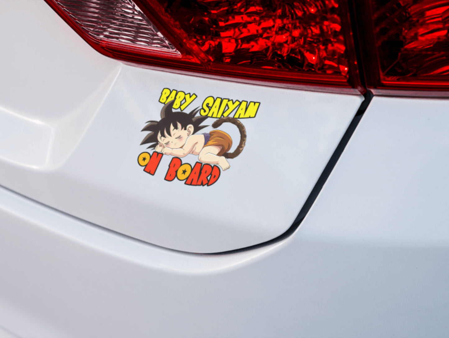 Baby Saiyan On Board – Cute Boy Goku Baby On Board Car Sticker | Dragon Ball Z Inspired Vinyl Decal