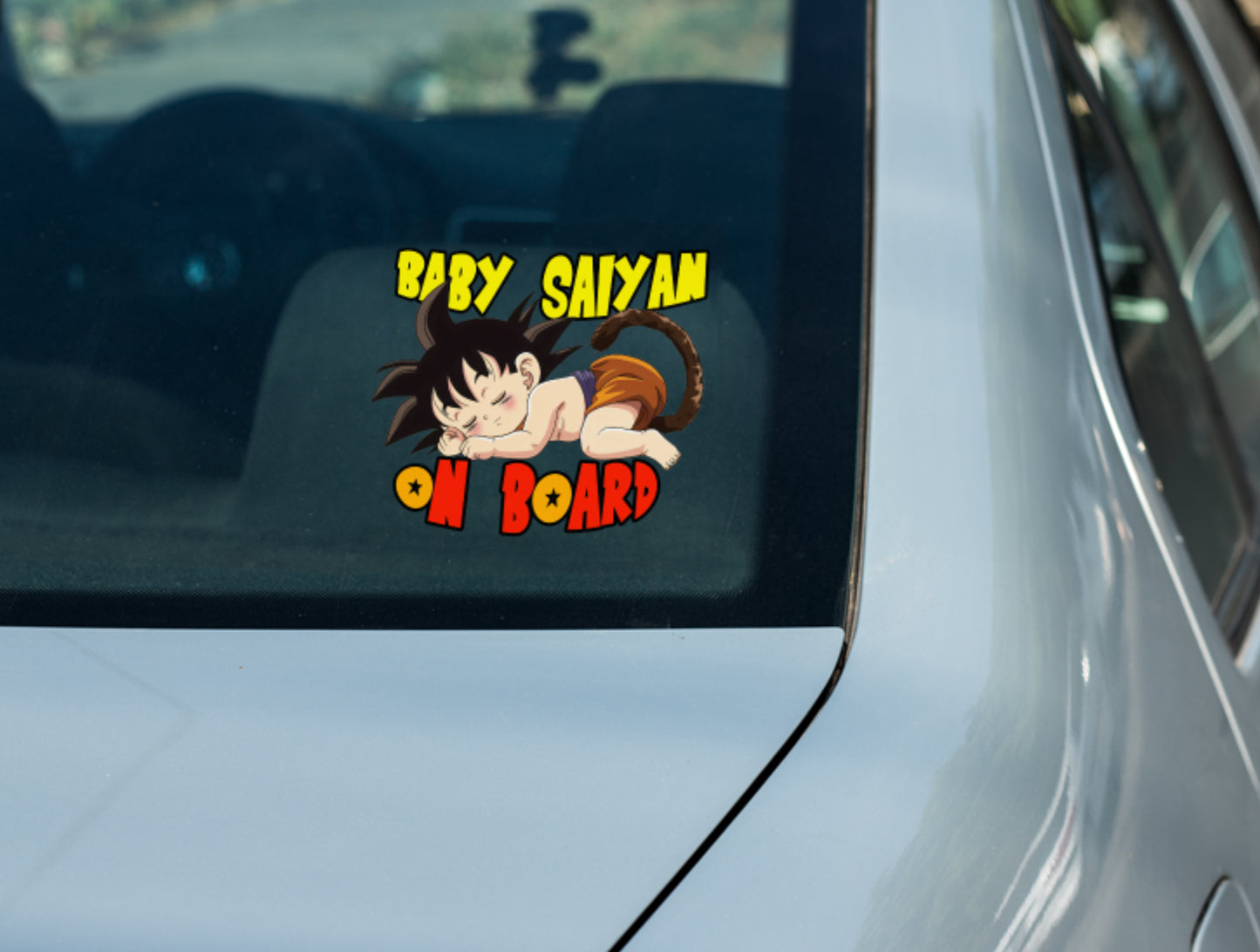 Baby Saiyan On Board – Cute Boy Goku Baby On Board Car Sticker | Dragon Ball Z Inspired Vinyl Decal