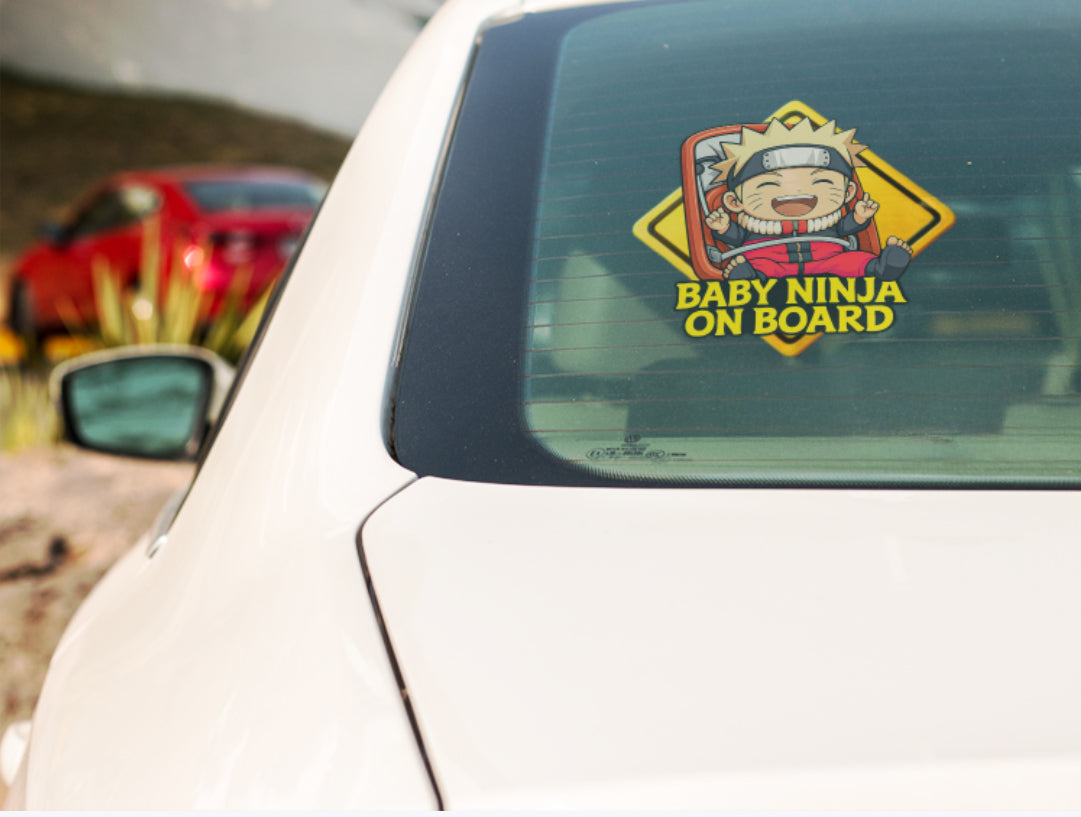 Baby Ninja On Board – Cute Boy Naruto Baby On Board Car Sticker | High-Visibility Baby Safety Decal