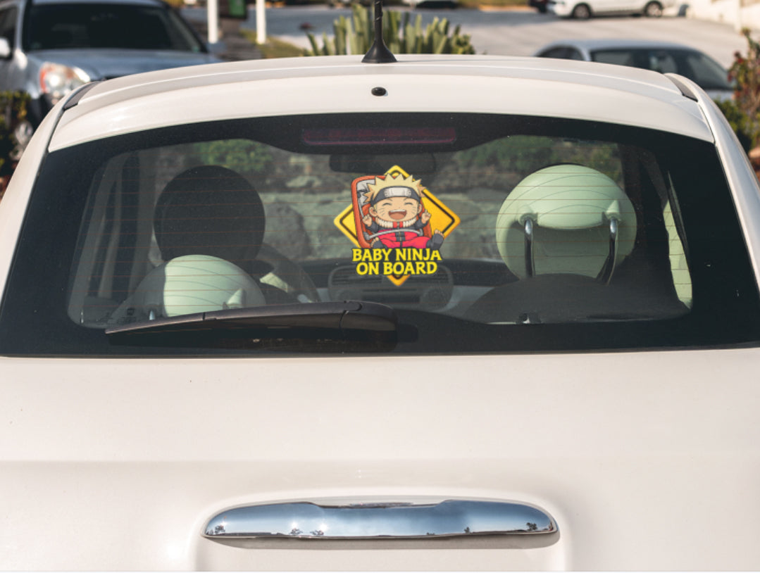 Baby Ninja On Board – Cute Boy Naruto Baby On Board Car Sticker | High-Visibility Baby Safety Decal